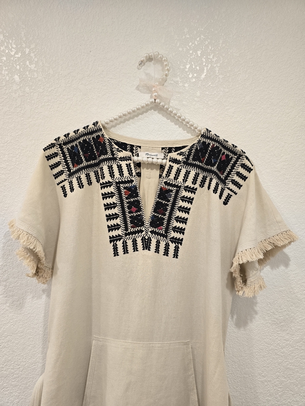 Madewell Embroidered Tribal Paradise Linen Blend Dress S - Picture 5 of 10